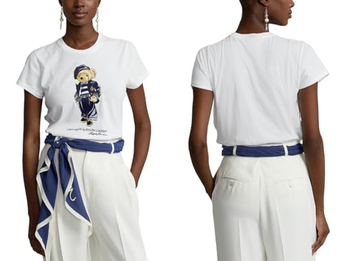 Polo Ralph Lauren Beret Bear Bär T-Shirt Retro Teddy Shirt Top Retro Bluse...