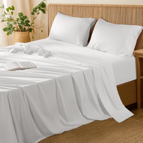 LBRO2M 100% Cotton Sheets Set Queen Size, 600 Thread Count, 4 Piece Sets Bed Sheet Deep Pocket Sheet Set 16