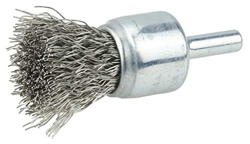 Image of Weiler 10019 3 /4 inch Crimped Wire End Brush, .014 inch Stainless Steel Fill, Made in the USA