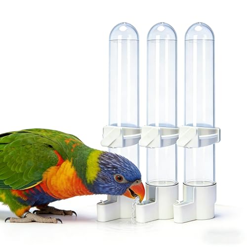 Automatic Bird Water Dispenser Cage Hanging Water Feeder with Anti-Spill Design for Parakeet Canary Small Parrot Lovebirds (3PCS 120ml Water Dispenser) - Image 2
