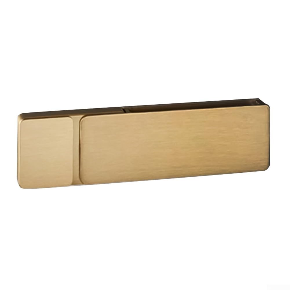 Cerradura de puerta interior de cobre puro con agujero invisible | Pestillo silencioso antioxidante para dormitorio, habitación de los niños, oficina, baño | Mecanismo de mango simple de moda (dorado)