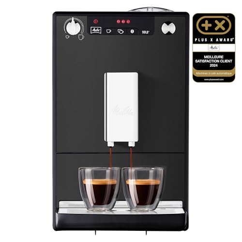 Melitta Solo Noire Mat, Machine à Café à Grains avec Broyeur et Système d'Extraction des Arômes, Affichage LED, Mode 1 à 2 Tasses, Expresso, Automatique,...