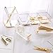 SIRMEDAL Elegant Ultra Clear Acrylic Gold Desk Accessories Acrylic Stapler Modern Fashion Shape, Office and Home Stapler, Design for Office Accessories (Light Gold)