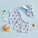 Toddler Boy Swimsuit Crab Print Long Sleeve Rash Guard Shirt Swim Trunks Sun Cap 3 Piece Baby Bathing Suit (Blue, 18-24 Months)