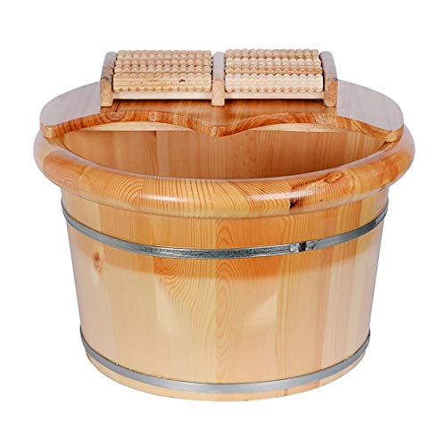 Baño de pies de madera para pedicura con tapa