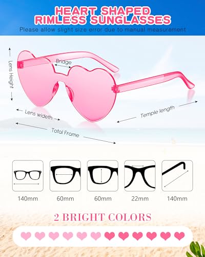 Colzzy 30 Pairs Sunglasses Heart Shaped Glasses Bulk for Women Colorful Bachelorette Party2