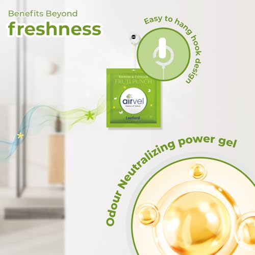 Image of Airvel Fruity Punch Fragrance Pouch 12pcs (10g Each) | Bathroom Freshener | Toilet Freshener | Air Freshener | Non-Toxic, Safe | Long-Lasting Freshness Up to 30 Days