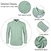 JEKAOYI Mens Casual Long Sleeve Cotton Linen Shirts Buttons Down Solid Plain Roll-Up Sleeve Summer Beach Shirts Mint Green