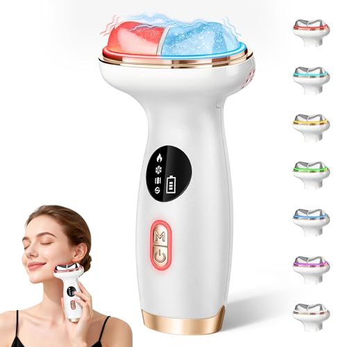 JOOYDYNIC Red Light Therapy for Face, Electric Gua Sha Facial Massager, Microcurrent Facial Device for Tightening & Lifting, Warm Compress for Better Skincare Absorption & Cold Compress for Depuffing