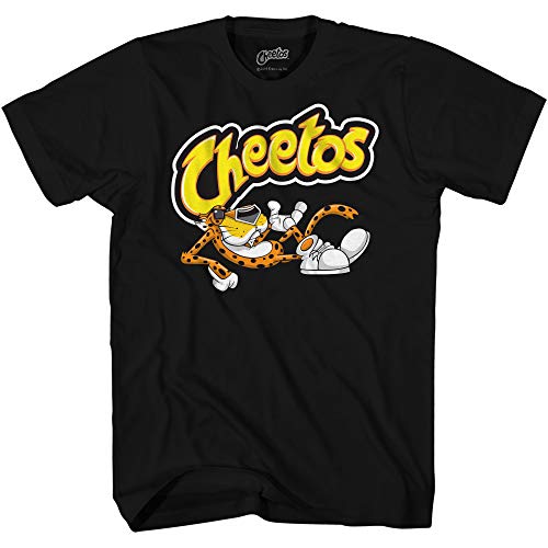 Cheetos Mens Chester Cheetah Shirt - Flamin Hot Chester Cheetah Graphic T-Shirt (Black, Large)