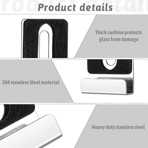 Image of Piriuuo 8 Pcs Metal Mirror Holder Kit, Mirror Holder Clips Stainless Steel Mirror Mounting Hardware Heavy Duty Mirror Mounting Clips with Screws for Mirrors and Billboard (Silver)