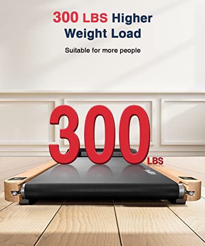 Redliro Walking Pad, Wood Under Desk Treadmill 300 Lb Capacity Installation-Free For Home Office Use With Remote Control Led Display #TOP1