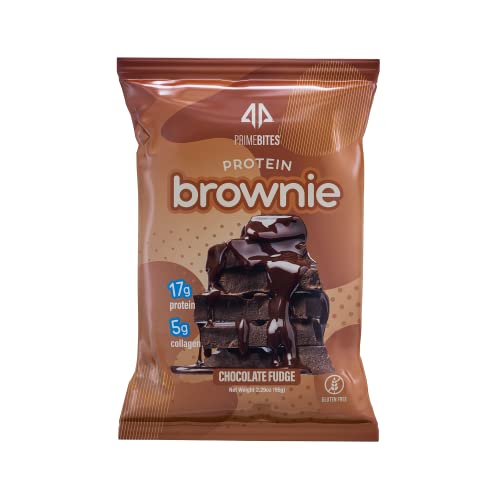 Prime Bites Protein Brownie From Ap Sports Regimen | 16-17G Protein | 5G Collagen | Delicious Guilt-Free Snack | 12 Bars Per Box (Chocolate Fudge) #TOP1