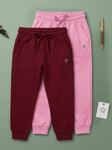 Image of KiddoPanti Boys Solid Fleece Track Pants | Cotton Poly Fleece Fabric | Ankle Length Bottom Rib | 2 Front Patch Pocket | Elastic Waist & Drawcord | Jogger Track Pants for Boys