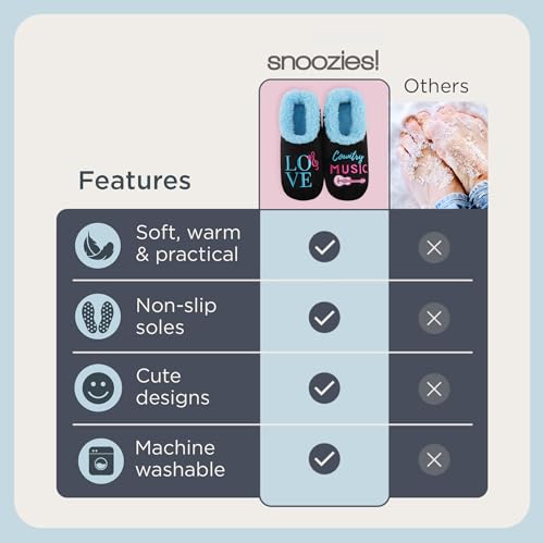 Image of Snoozies Slipper Socks -Funny Quote House Slippers for Women, Non-Slip Fuzzy