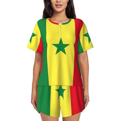Pyjama 2 pièces femme drapeau Sénégal pour des soirées cocooning et douces en famille