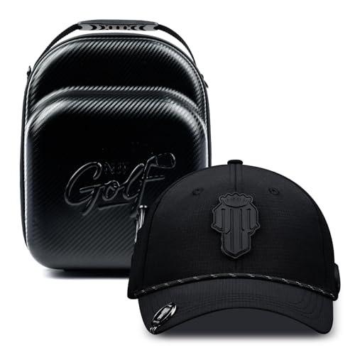 Image of NJF Golf Hat Men - Breathable Mens Golf Hats, Adjustable Rope Hook and Loop Style Cap, Convenient Cap with Tee Holder