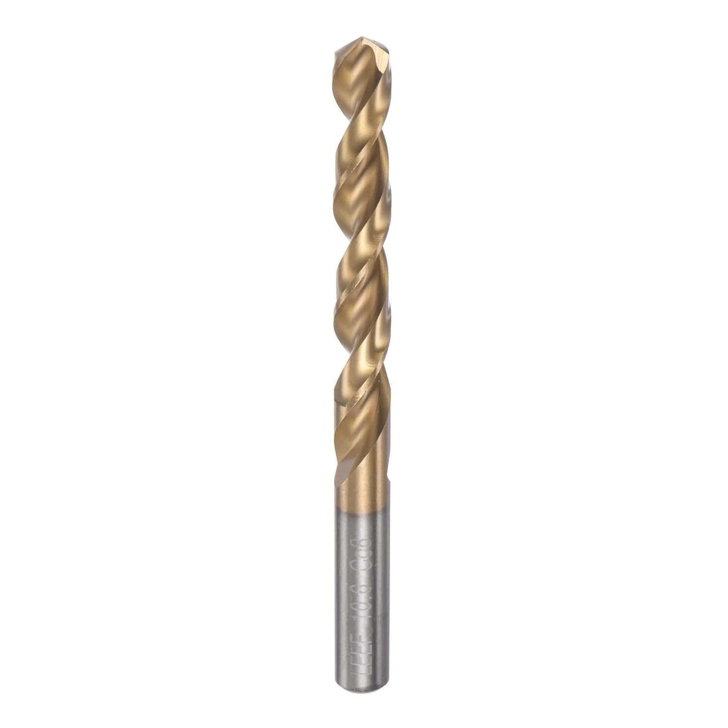 HARFINGTON Twist Drill Bit 10.6mm Titanium Coated (HSS-E) M42 High Speed Steel 8% Cobalt Straight Shank for Stainless Steel Aluminum Alloy Metal
