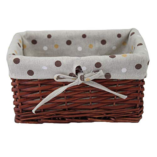 Kingwillow Rectangular Wicker Storage Basket&Bins Container, Organizer Box, Art & Craft (Small) (Clts-Brown) #TOP30