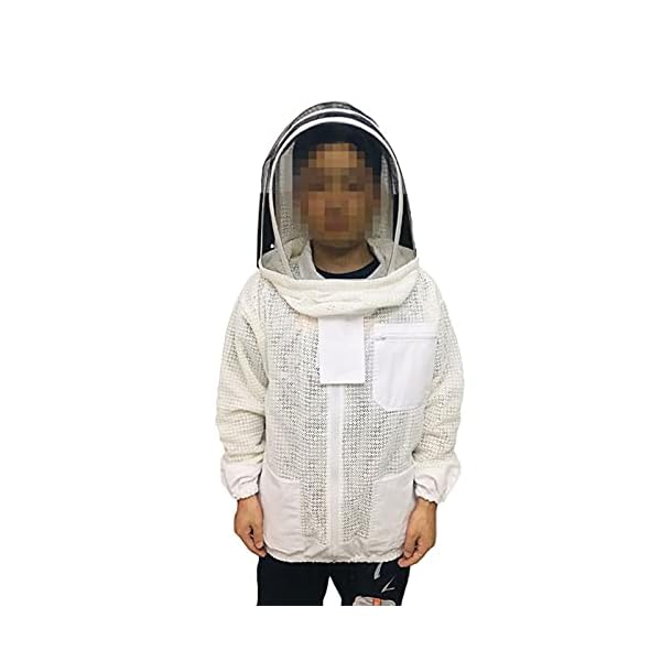 YZLP Imkerhandschuhe 1 Set Imkeranzug Bienenkleidung Bienenkücherjacke weiß dreischichtige Mesh Bienenanzug Imker…