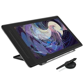 HUION Mesa digitalizadora Kamvas Pro 16 2.5K QHD com tela QLED Tablet gráfico totalmente laminado com caneta, tablet de arte digital de 15,6 polegadas compatível com Mac, PC, Android e Linux