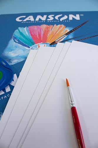 Miniatura 4 de Canson Acuarela Y Tempera Basik, Papel De Acuarela, Grando Ligero, 370gsm, Minipack, A3-29,7x42cm, Blanco Natural, 6 Hojas