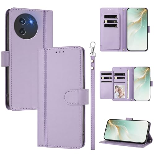 �X�}�z�P�[�X �Ή��@�� for Doogee Note 59 / Note 59 Pro �X�}�z�P�[�X�y�E�H���b�g�f�U�C�� �f���A���J�[�h�X���b�g �L���b�V�� �t���b�v���X�^���h �����h�~�zPurple