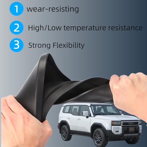 Image of Mud Flaps for 2024 2025 Toyota Prado, 4PCS Black Front & Rear Mud Guards, No Drill Holes, Wheel Lip Molding, Vehicle Specific Fit, Screw-In Installation