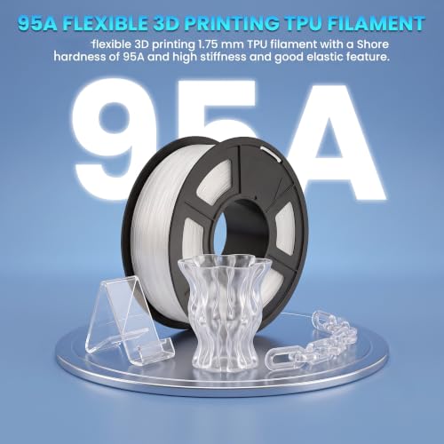 Image of 250G TPU 3D Printer Filament 1.75mm Filajoy3D 3D Printing Filament Dimensional Accuracy + /- 0.02mm for Most FDM 3D Printers,Transparent
