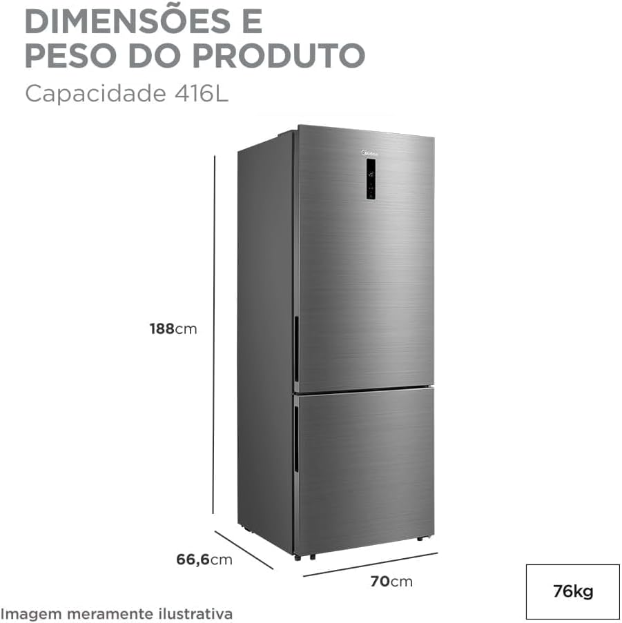 የውስጥ view of Midea MDRB593FGD463 refrigerator with food items