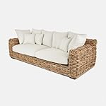 Loberon Outdoor Sofa Rimini XXL Braun/Creme