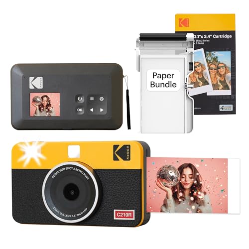 KODAK Mini Shot 2 Retro 4PASS 2-in-1 Instant Digital...