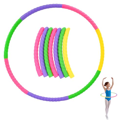 Hyacinthy Aro Hula para Niños, 7 Secciones Plástico, para Gimnasia y Deportes