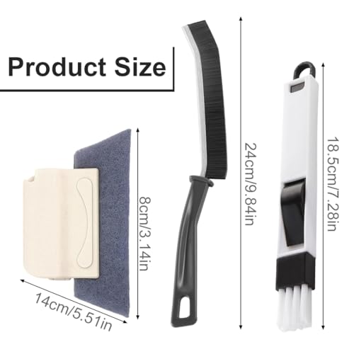 YNYCIPZ Bürsten für Fensterfugen,Fensterrillen-Reinigungsbürste, Fensterbank-Rillen-Reinigungsbürste, Haushaltsspalt-Wischwerkzeug, Fensterrillen-Reinigungswerkzeug (5 Stück)