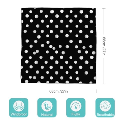 Black White Polka Dots Silk Scarf Head Scarf 27 X 27 Inch Neck Scarf for Women Hair Scarf for Sleeping Hair Wrapping at Night Square Scarves2