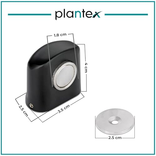 Image of Plantex Door Magnet Stopper /Magnetic Door Stopper for Home /Stops for Main Door /Door Stopper for Main Door - Set of 8 (Black)