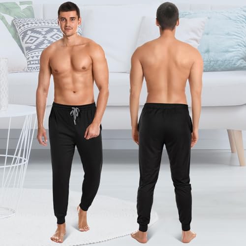 3 Pack Mens Cotton Sleepwear Pajamas Pants with Pockets, Soft Drawstring Lounge Bottoms Pjs for Men2