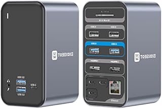 USB C Docking Station Dual Monitor for MacBook Pro, 15 in 2 USB C Laptop Docking Station Dual Monitor HDMI for MacBook Pro/Air with 2 4K HDMI Display, 6 USB A,USB C, SD&Micro SD,LAN, 87W PD 3.0