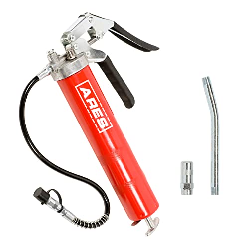 Ares 53014 - Pistol Grip Grease Gun - Includes 18-Inch Flex Hose With Spring Guard And 6-Inch Offset Extension - 4500 Psi Working Pressure Rating #TOP16
