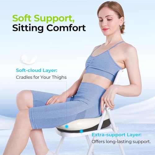 Auvon SO7632 Multi-Layer Gel Cushion For Ideal Support And Softness, Pressure Relief Cooling Memory Foam Coccyx Cushion For Sciatica And Tailbone Pain Relief, Anti-Slip Back Relief Cushion For Office, Car thumb #2