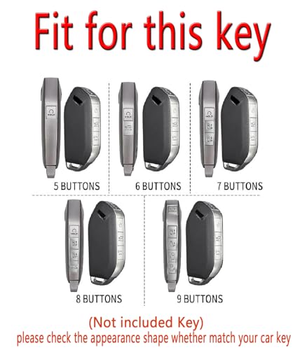 Coque de clé Kia Telluride rouge carbone compatible keyless 4-8b - 2