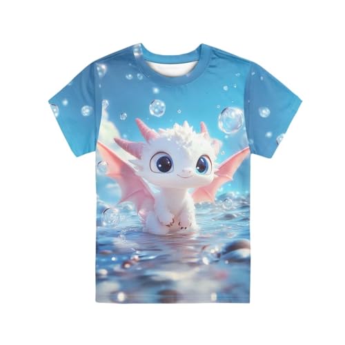 Image of Xhuibop Kids Tshirts Girls Boys 3-16 Years Summer Clothes for Teens Loose Fitting Tops