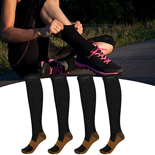 Meias de suporte de pressão na panturrilha, tecido integrado, secagem rápida, meias de viagem respir