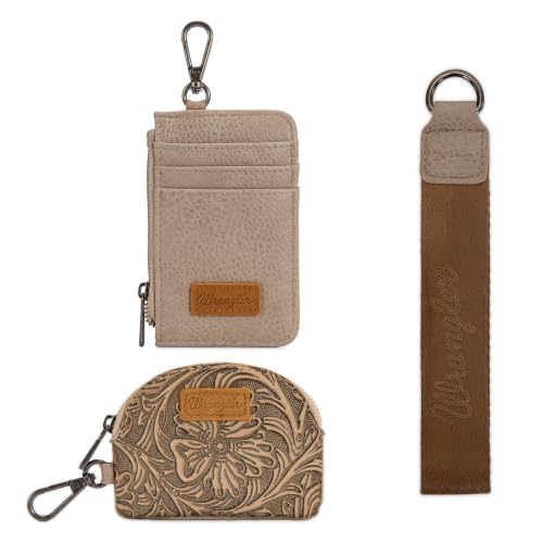 Image of Wrangler Keychain Wristlet Wallets for Women Western Dual Pouch Wristlet Credit Card Holder Wallet
