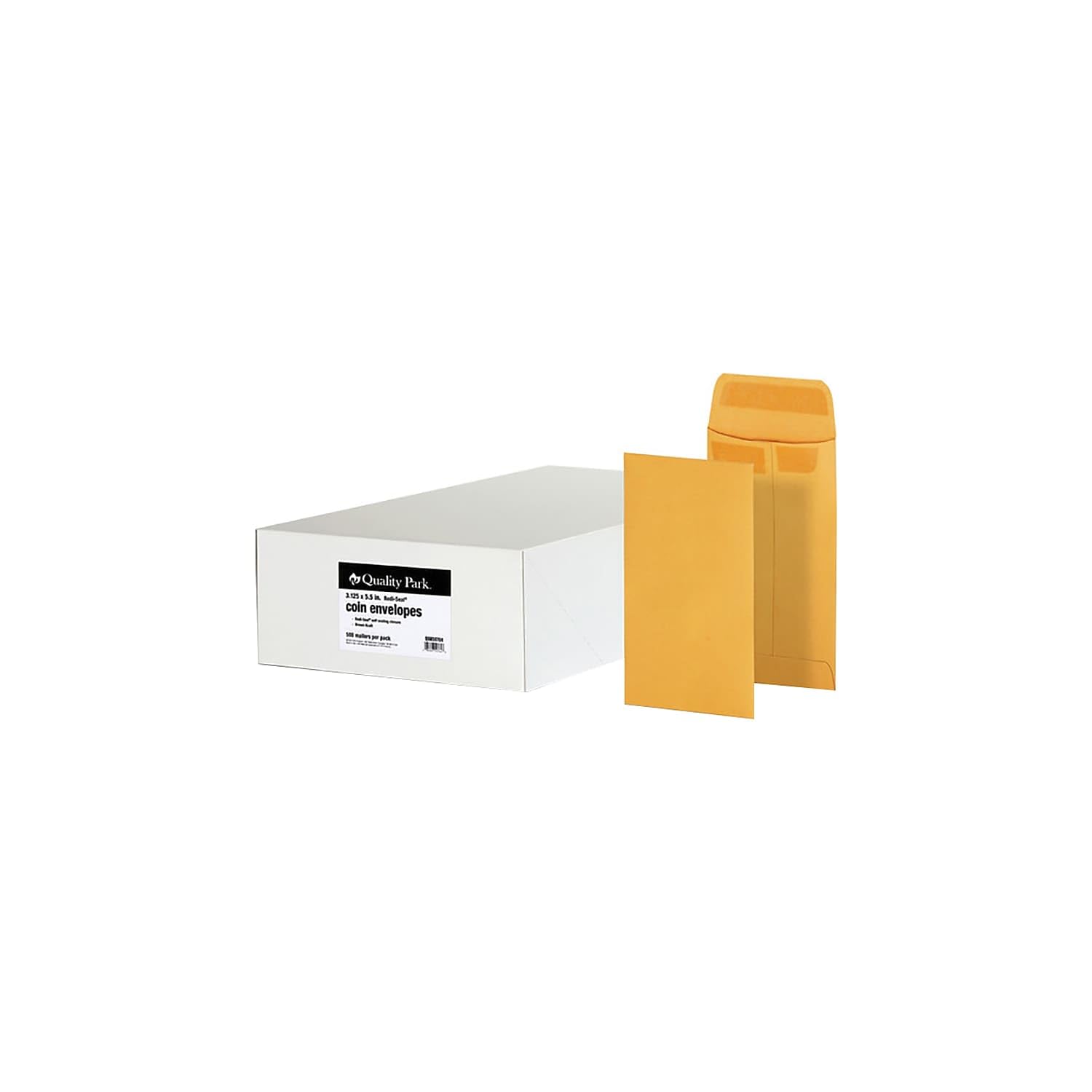 Quality Park Lot de 500 enveloppes pour pièces de monnaie et petites pièces, auto-adhésives, pour la maison, le bureau, le jardin, 10,9 kg, papier kraft marron, 8,9 x 13,7 cm, QUA50764
