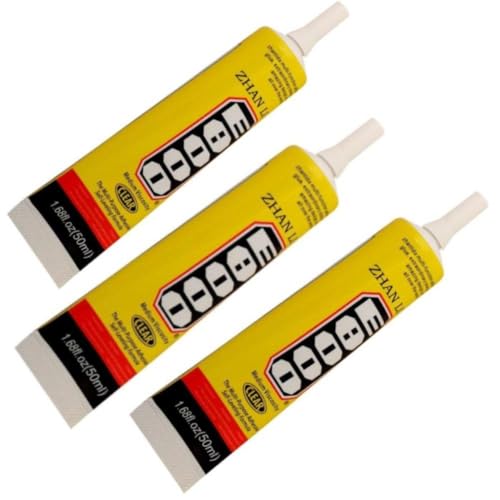 Image of Pack of 3 E8000 Multi-Purpose Transparent Adhesive Glue for Jewelry, Resin Crafts, Glass Touch Screen Repair (Yellow) -50 ML