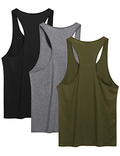 coofandy men39s 3 pack tank tops cotton performance sleeveless casual classic t shirts
