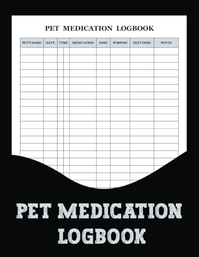 Pet Medication Logbook: The Pet Medication Logbook helps owners accurately record medication schedules, keeping everything organized and ensuring no doses are missed.