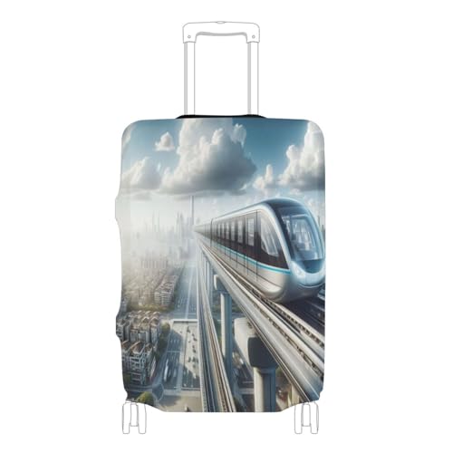 Joisal City Skyline Train Luggage Covers for Suitcase Tsa Approved Fit 18-32 Inch Suitcase Protector