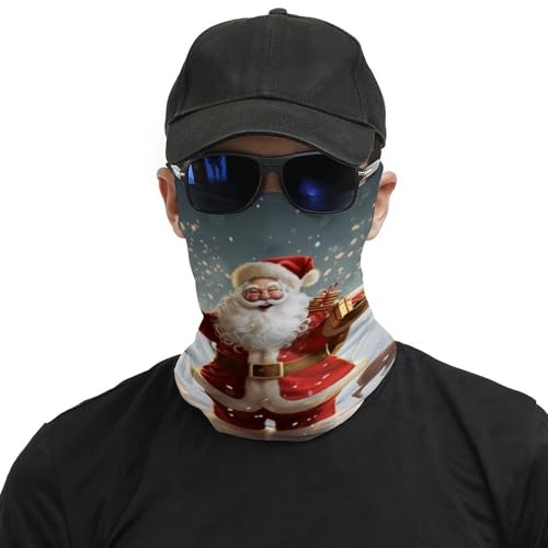 Neck Gaiter Christmas Santa Claus Face Mask for Travel Face Cover Scarf for Men Women Elastic Headbands Wind-proof Bandana for Skiing Fishing Hiking Cycling3